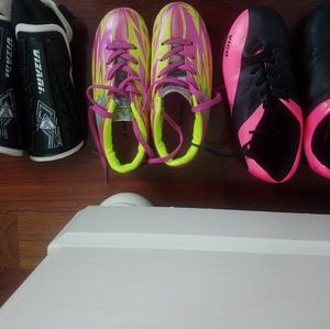 Girl's cleats and shin guards